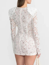 Load image into Gallery viewer, Spliced Lace Temperament Dress