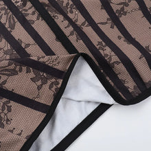 Load image into Gallery viewer, Black Lace Print Strapless Corset Mini Dress
