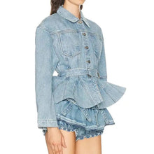 Load image into Gallery viewer, New Style Long-sleeve With Belt Waist Denim