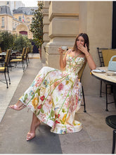 Load image into Gallery viewer, New Boho Floral Print Halter Neck Maxi Dress
