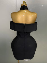 Load image into Gallery viewer, Black Mini Bodycon Bandage Dress