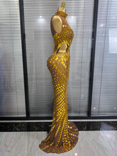 Load image into Gallery viewer, Luxury Shiny Mirror Rhinestones Hollowed-out  Dress