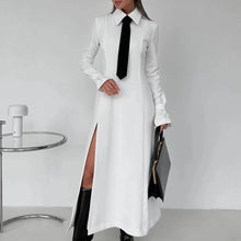 Load image into Gallery viewer, Slim White Office Dress