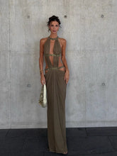 Load image into Gallery viewer, Hollow Out Sequin Halter Dress