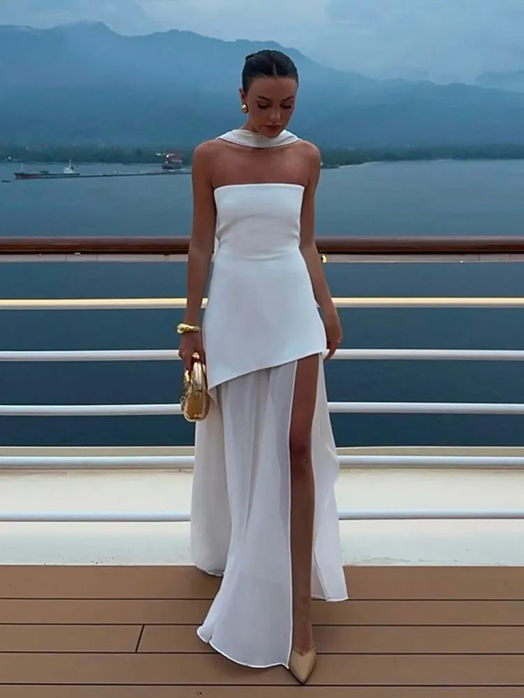 Mesh Patchwork Maxi Dress