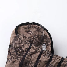 Load image into Gallery viewer, Black Lace Print Strapless Corset Mini Dress