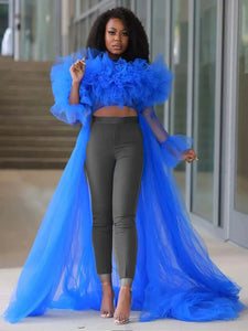 Ruffle Tulle Prom Party Jacket