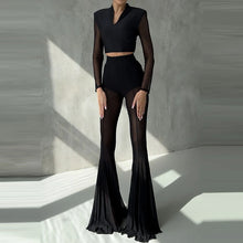 Load image into Gallery viewer, See Through Mesh Flare Pants