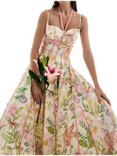 Load image into Gallery viewer, New Boho Floral Print Halter Neck Maxi Dress