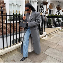 Load image into Gallery viewer, Fashion Waist Cinching Woolen Long Coat