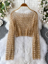 Load image into Gallery viewer, Pearl Beading Crop Top