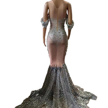 Load image into Gallery viewer, Bright Crystal Sequins Elegant Fishnet Dress