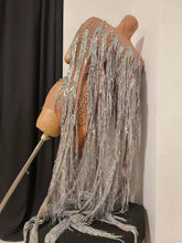 Load image into Gallery viewer, Mesh See Through Tassel Cloak Mini Dress