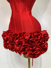 Load image into Gallery viewer, Strapless Flower Prom Gown Mini Dress
