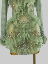 Load image into Gallery viewer, Sparkly Rhinestone Mesh See Through Mini Dress