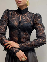 Load image into Gallery viewer, Elegant Lace See Through Shirt
