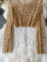 Load image into Gallery viewer, Pearl Beading Crop Top