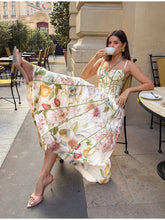 Load image into Gallery viewer, New Boho Floral Print Halter Neck Maxi Dress