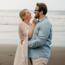 Load image into Gallery viewer, Long Split Bell Sleeves Boho Bridal Gowns