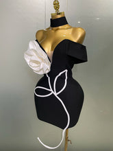 Load image into Gallery viewer, Black Mini Bodycon Bandage Dress