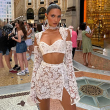 Load image into Gallery viewer, Lace Hollow Out Skirt Set