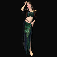 Load image into Gallery viewer, Short Sleeves Top+split Long Skirt 2pcs