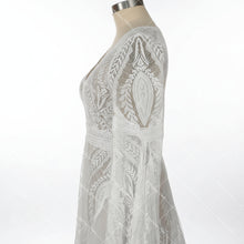 Load image into Gallery viewer, Long Split Bell Sleeves Boho Bridal Gowns