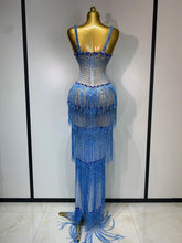 Load image into Gallery viewer, Sparkly Rhinestones Fringes Maxi Long Dress