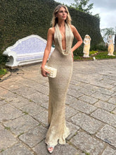 Load image into Gallery viewer, Lace-up Knit Beach Maxi Dress