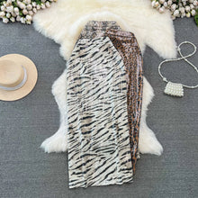 Load image into Gallery viewer, Leopard Print PU Leather Skirt