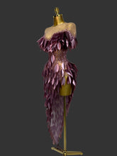 Load image into Gallery viewer, Sexy Mesh See Through Diamonds Bodycon Dress