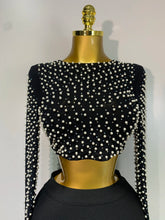Load image into Gallery viewer, Mesh Pearl Black Top Bandage Set