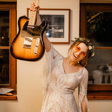 Load image into Gallery viewer, Long Split Bell Sleeves Boho Bridal Gowns