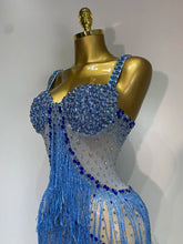 Load image into Gallery viewer, Sparkly Rhinestones Fringes Maxi Long Dress