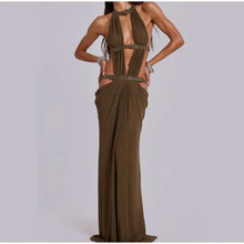 Load image into Gallery viewer, Hollow Out Sequin Halter Dress