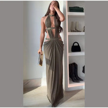 Load image into Gallery viewer, Hollow Out Sequin Halter Dress