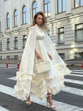 Load image into Gallery viewer, Solid White Ruffle Maxi Dress