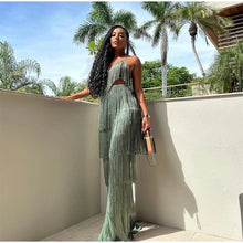 Load image into Gallery viewer, Chic Tassel Halter Trouser Suit