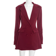 Load image into Gallery viewer, Long Sleeve Sexy Mini Blazer Dress