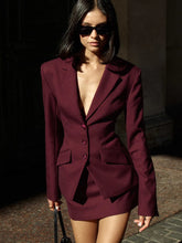 Load image into Gallery viewer, Blazer With High Waist Mini Skirt Set