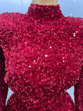 Load image into Gallery viewer, Sexy Sparkly Red Sequins Short Dress