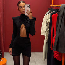 Load image into Gallery viewer, Sexy Hollow Out Pleated Mini Dress