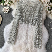 Load image into Gallery viewer, Pearl Beading Crop Top