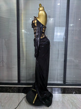 Load image into Gallery viewer, Mesh See Through Top Skirt Long Gloves Set