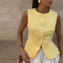 Load image into Gallery viewer, Casual Sleeveless Vests Skirts Suits