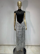 Load image into Gallery viewer, Crystal Bandage Crop Top And Long Skirt Two Piece Set