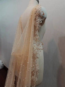 2 Meters Long Lace Bridal Cape