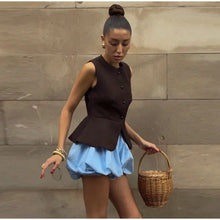 Load image into Gallery viewer, Casual Sleeveless Vests Skirts Suits