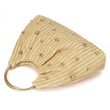 Load image into Gallery viewer, Boho Beaded Straw Handbag