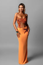 Load image into Gallery viewer, Glamorous Orange 2 Piece Evening Dress Set With